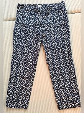Laundry By Shelli Segal Cute Blue Black and White Cropped Pants Women’s Size 10